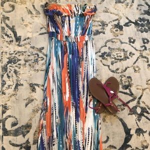 Easy breezy! Paint stroke maxi dress